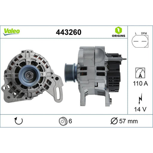 Valeo Car Alternator 12V 443260