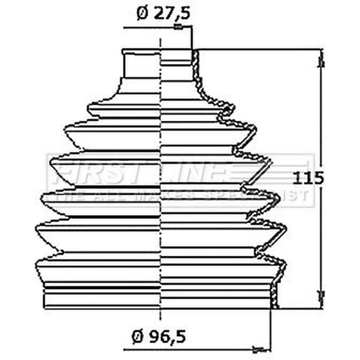 First Line Drive Shaft Bellow Kit Front Left Thermoplast FCB6411
