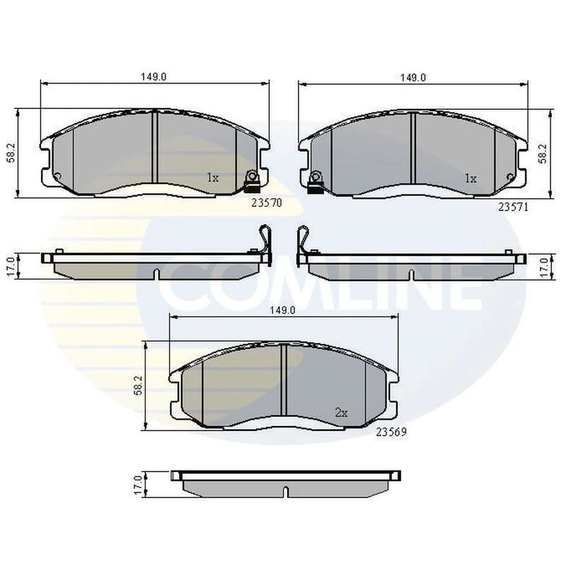 Comline 4 x Front Brake Pad Set CBP3938