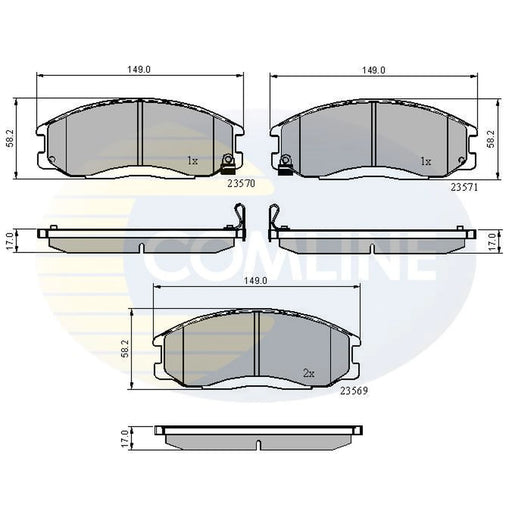 Comline 4 x Front Brake Pad Set CBP3938
