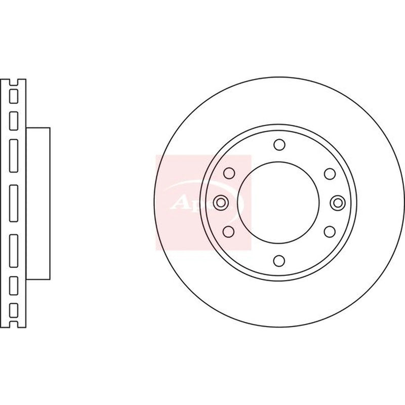 Apec 2 x Vented Front Brake Discs DSK2565