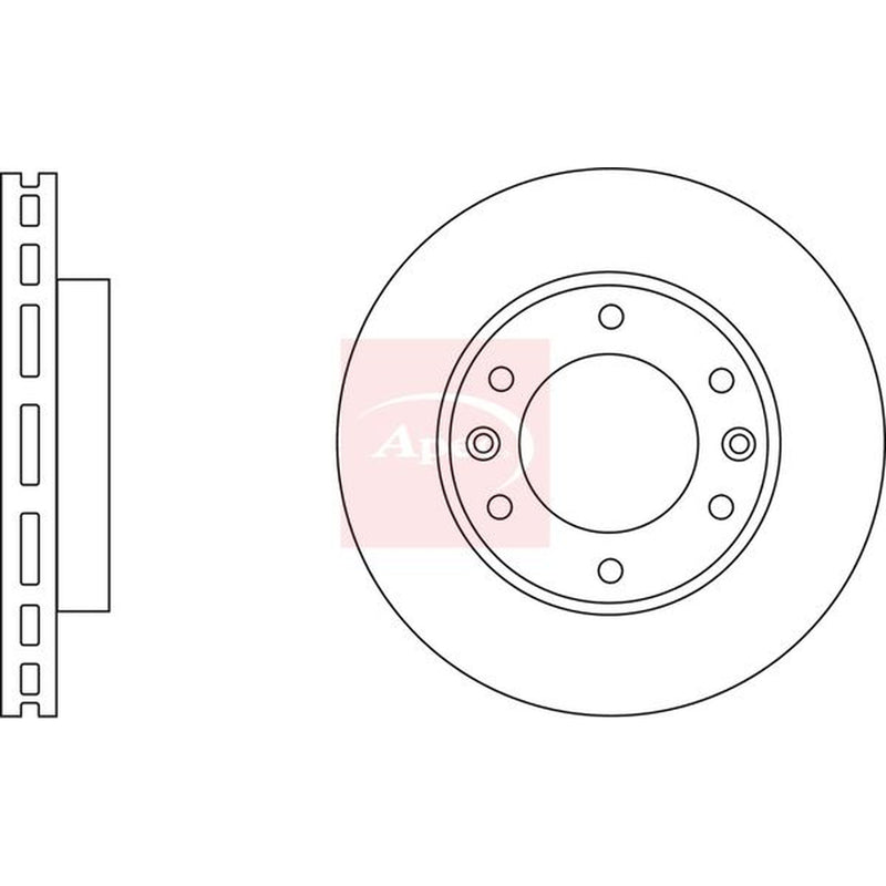 Apec 2 x Vented Front Brake Discs DSK2565