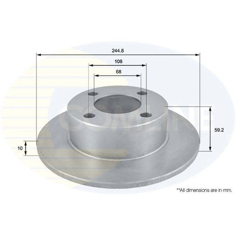 Comline 2 x Solid Rear Brake Discs ADC1423