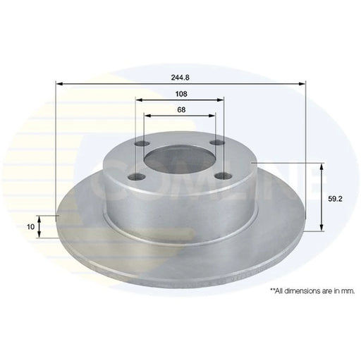 Comline 2 x Solid Rear Brake Discs ADC1423