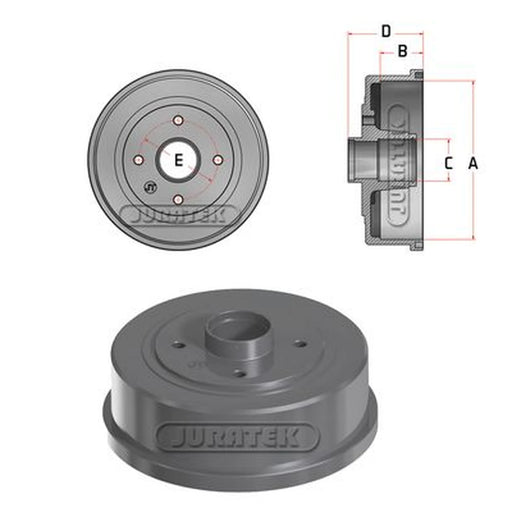 Juratek Brake Drum Assembly Rear JDR080