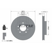 Textar 2 x Vented Front Brake Discs 92110400