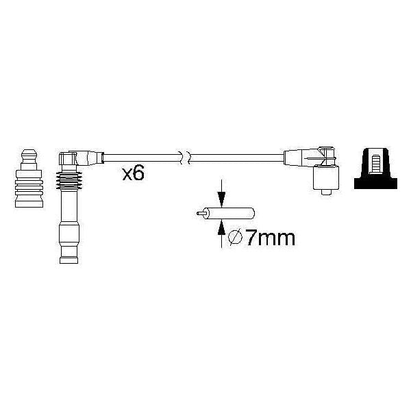 Genuine Bosch Ignition Lead B162 Fits Vauxhall Vectra - 2.5 - 95-00 0986357162 Bosch  - Town Parts