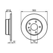 Bosch 2 x Solid Rear Brake Discs 0 986 478 322