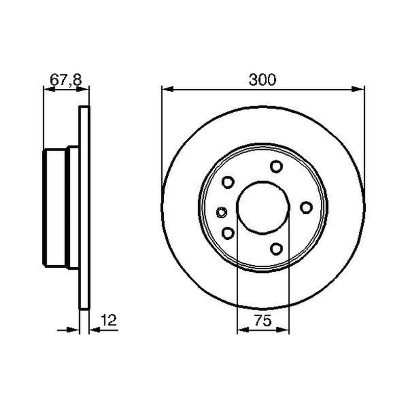 Bosch 2 x Solid Rear Brake Discs 0 986 478 322