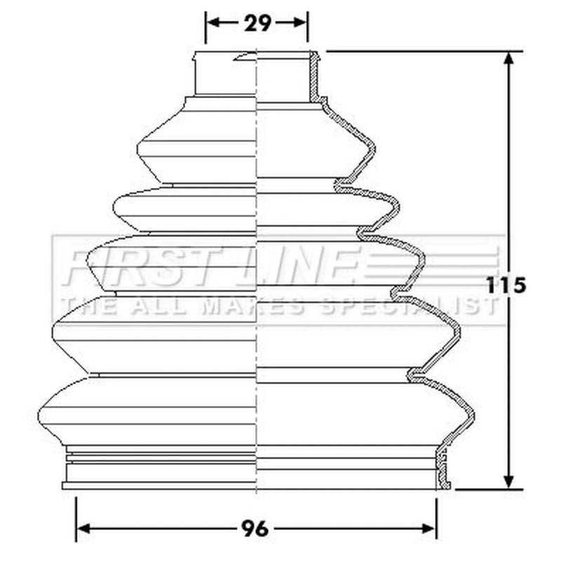 First Line Drive Shaft Bellow Kit Front Left Thermoplast FCB6180