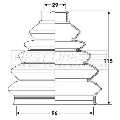 First Line Drive Shaft Bellow Kit Front Left Thermoplast FCB6180