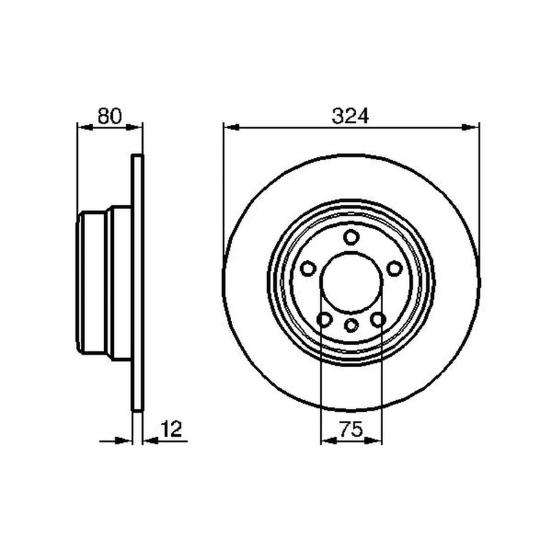 Bosch 2 x Solid Rear Brake Discs 0 986 479 167