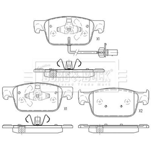 Borg & Beck 4 x Front Brake Pad Set BBP2632