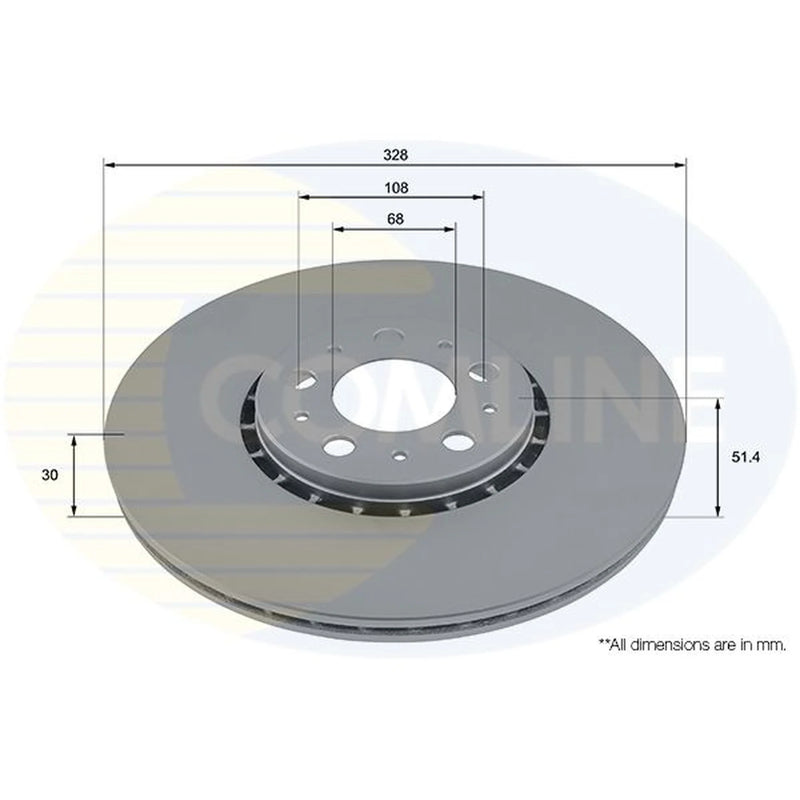 Comline 2 x Internally Vented Front Brake Discs ADC2922V