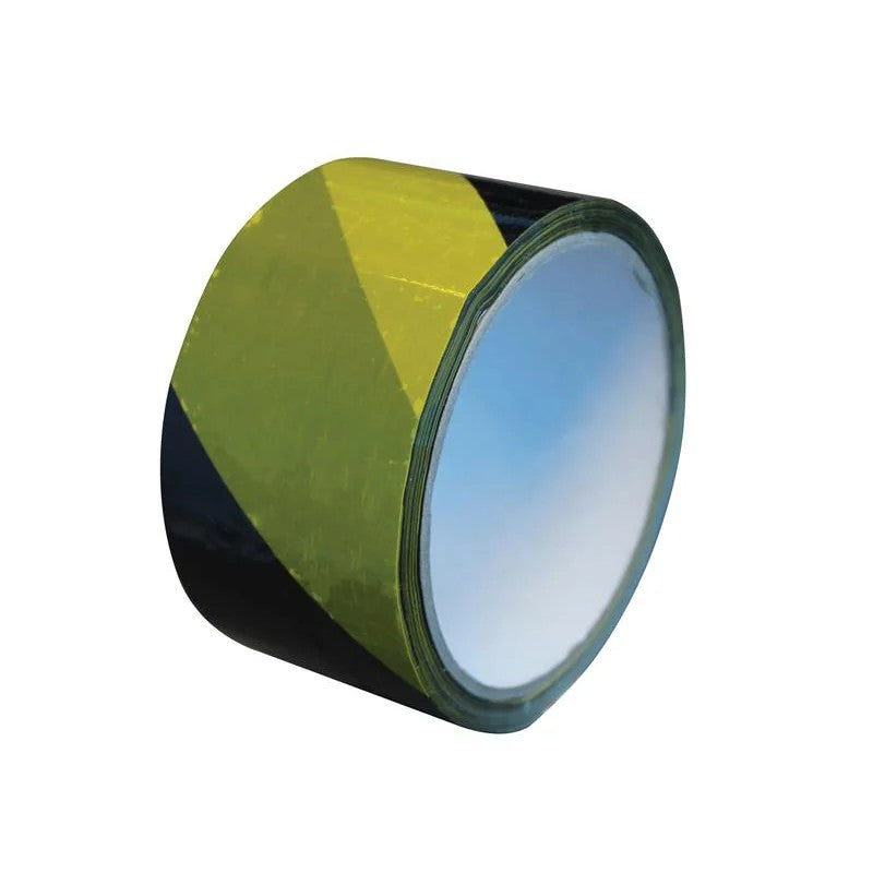 Faithfull Economy Self-Adhesive Hazard Tape Black/Yellow 50mm x 33m
