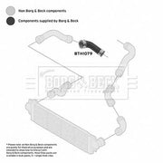 Borg & Beck Intercooler Turbo Charge Air Hose Lower BTH1079