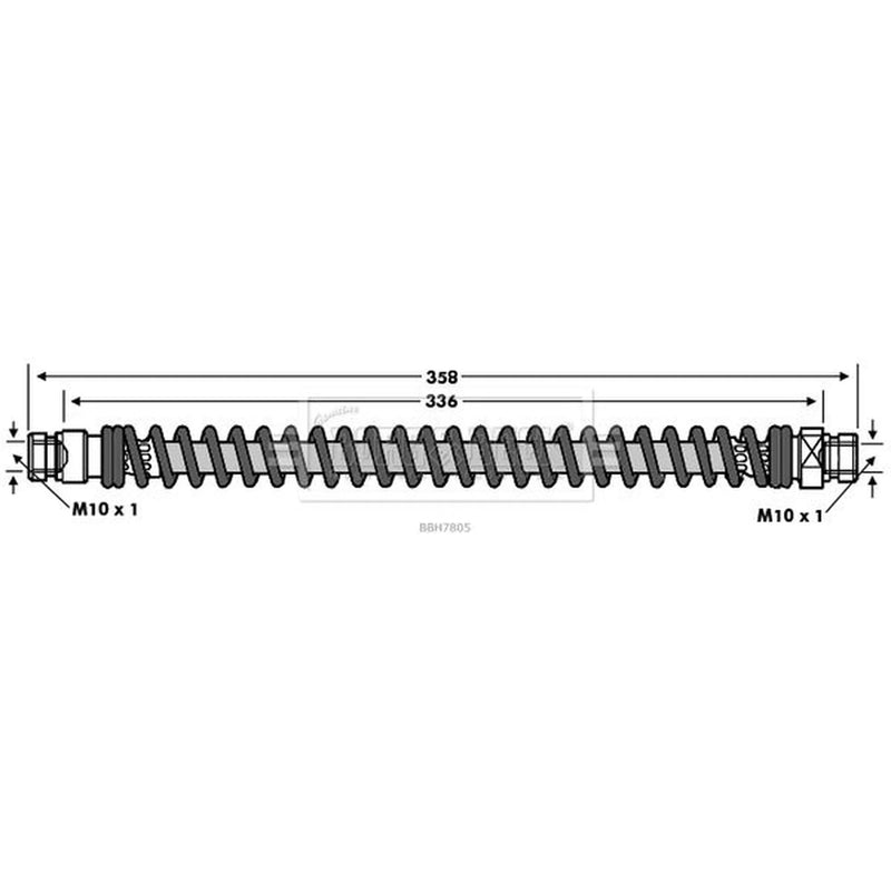 Borg & Beck Brake Hydraulic Hose Line Rear BBH7805