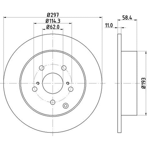 DON 2 x Solid Rear Brake Discs PCD21682
