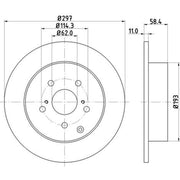 Mintex 2 x Solid Rear Brake Discs MDC2183