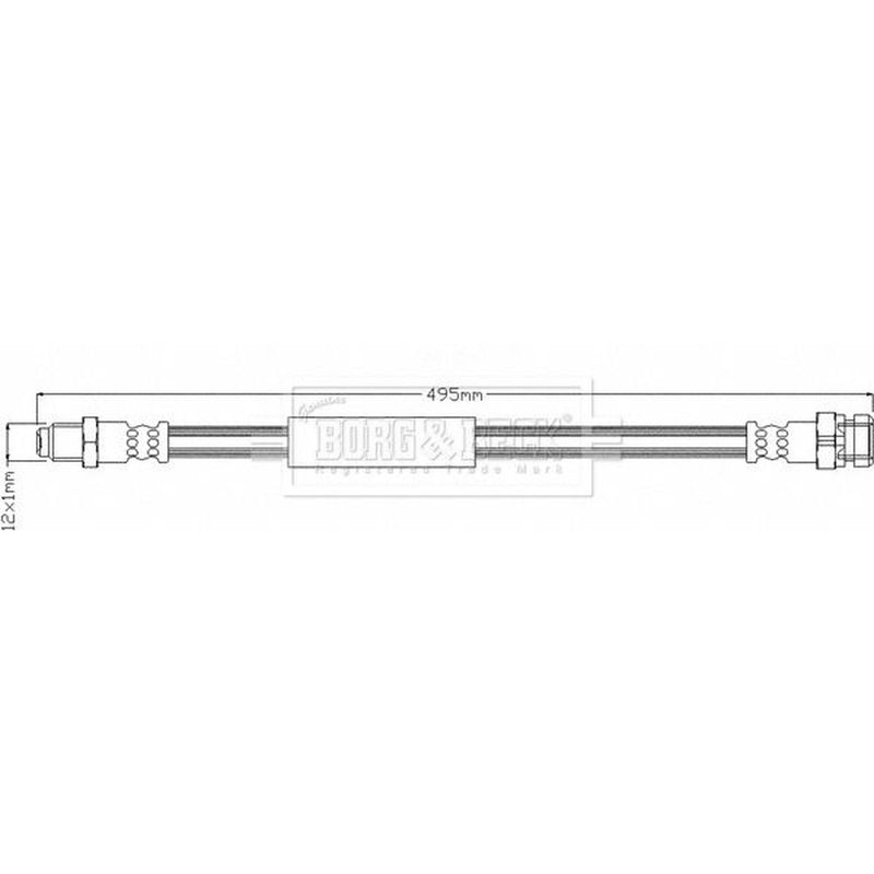 Borg & Beck Brake Hydraulic Hose Line Rear Left BBH8345