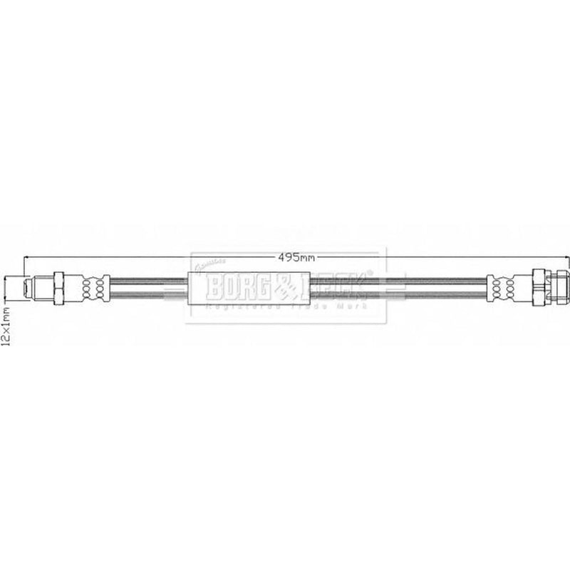 Borg & Beck Brake Hydraulic Hose Line Rear Left BBH8345