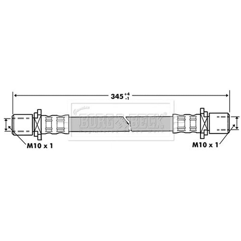 Borg & Beck Brake Hydraulic Hose Line Front Left BBH7273