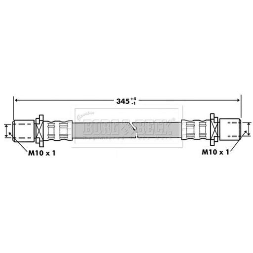 Borg & Beck Brake Hydraulic Hose Line Front Left BBH7273