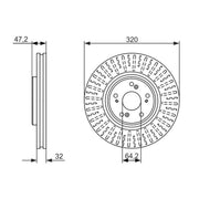 Bosch 2 x Vented Front Brake Discs 0 986 479 741
