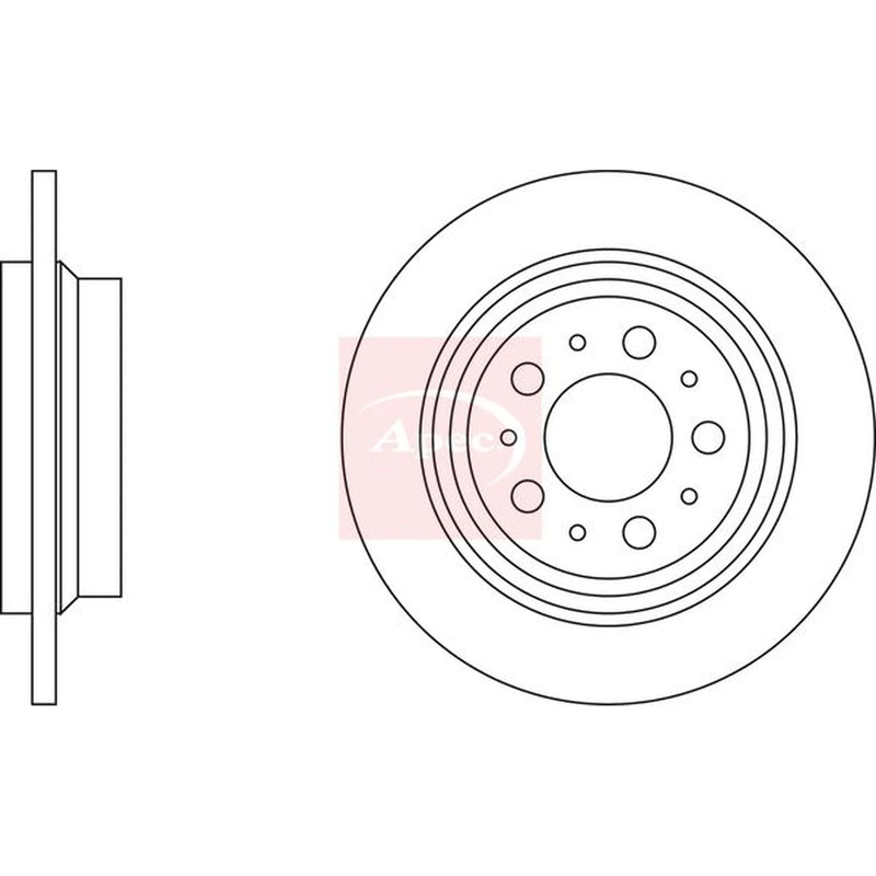 Apec 2 x Solid Rear Brake Discs DSK829
