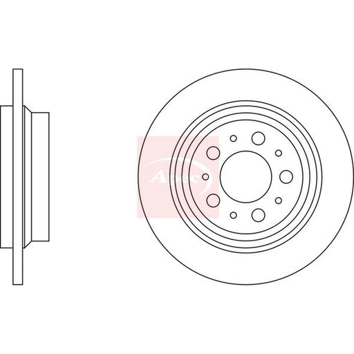 Apec 2 x Solid Rear Brake Discs DSK829