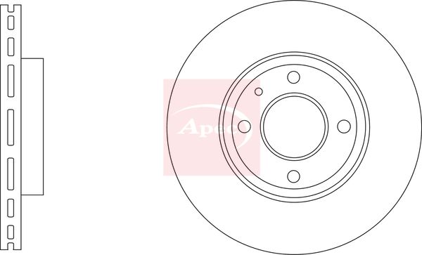 Apec 2 x Brake Disc Set Vented