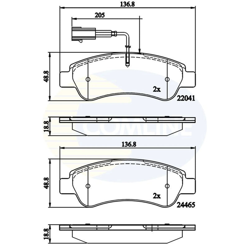 Comline 4 x Rear Brake Pad Set CBP11604