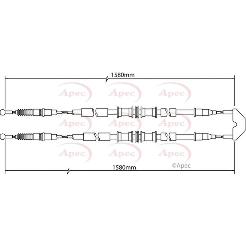 Apec Handbrake Cable Left Rear CAB1462