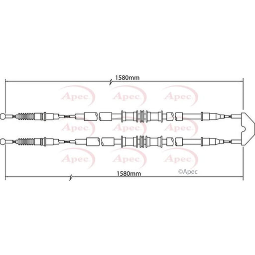 Apec Handbrake Cable Left Rear CAB1462