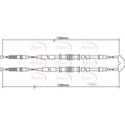 Apec Handbrake Cable Left Rear CAB1462