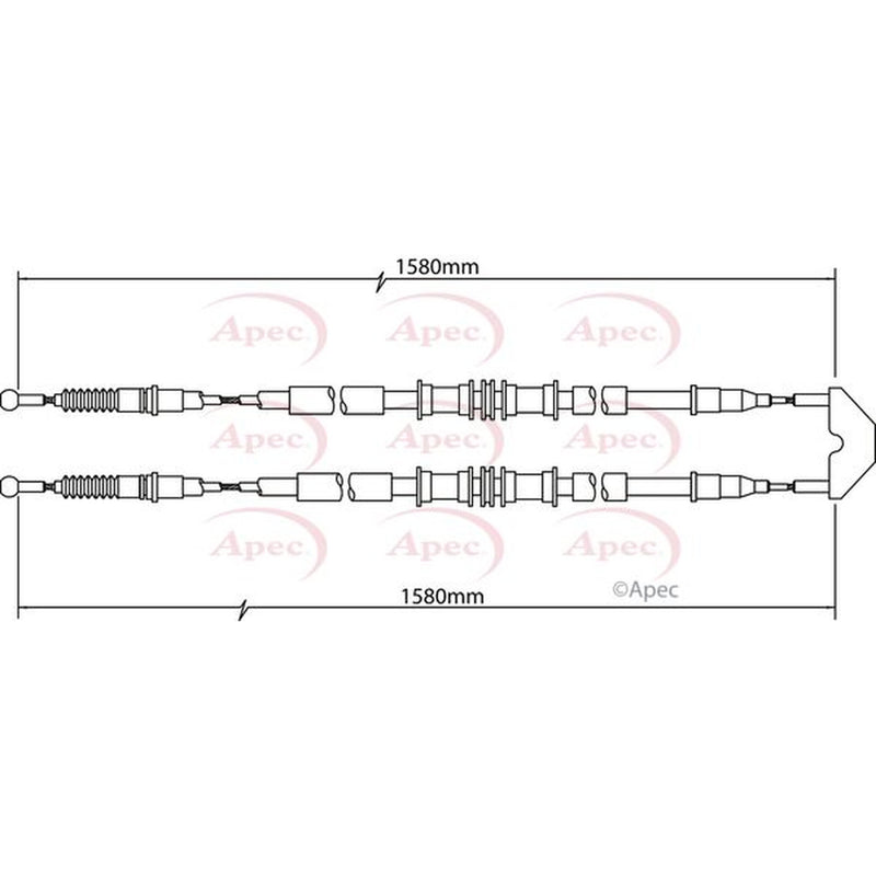 Apec Handbrake Cable Left Rear CAB1462