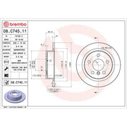 Brembo 2 x Solid Rear Brake Discs 08.C745.11