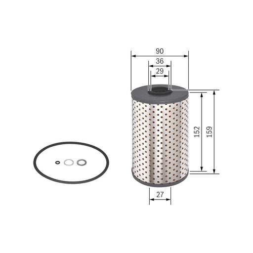 Bosch Car Oil Filter P9123 Fits Land Rover Range Rover Td - 2.5 - 94-02 14574291 Bosch  - Town Parts