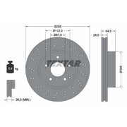 Textar 2 x Perforated Front Brake Discs 92165005
