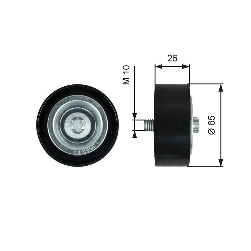 Gates V-Ribbed Belt Deflection/Guide Pulley T36621