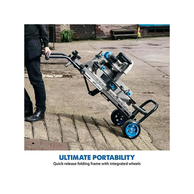 Evolution S355MCS Mitre Chop Saw Wheeled Stand with Powerlift Assist - 133-0001