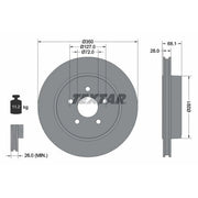 Textar 2 x Rear Brake Discs 92269803