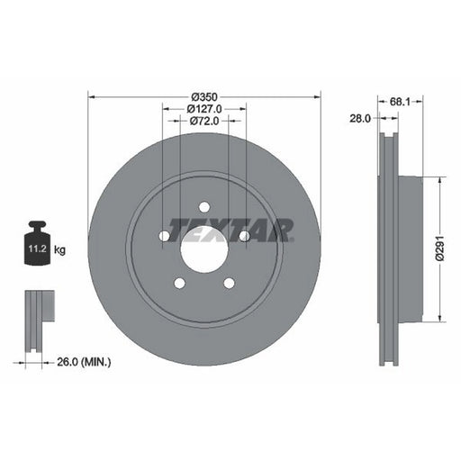 Textar 2 x Rear Brake Discs 92269803