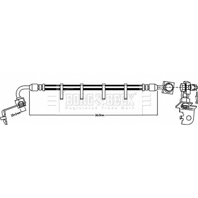 Borg & Beck Brake Hydraulic Hose Line Front Left BBH8274