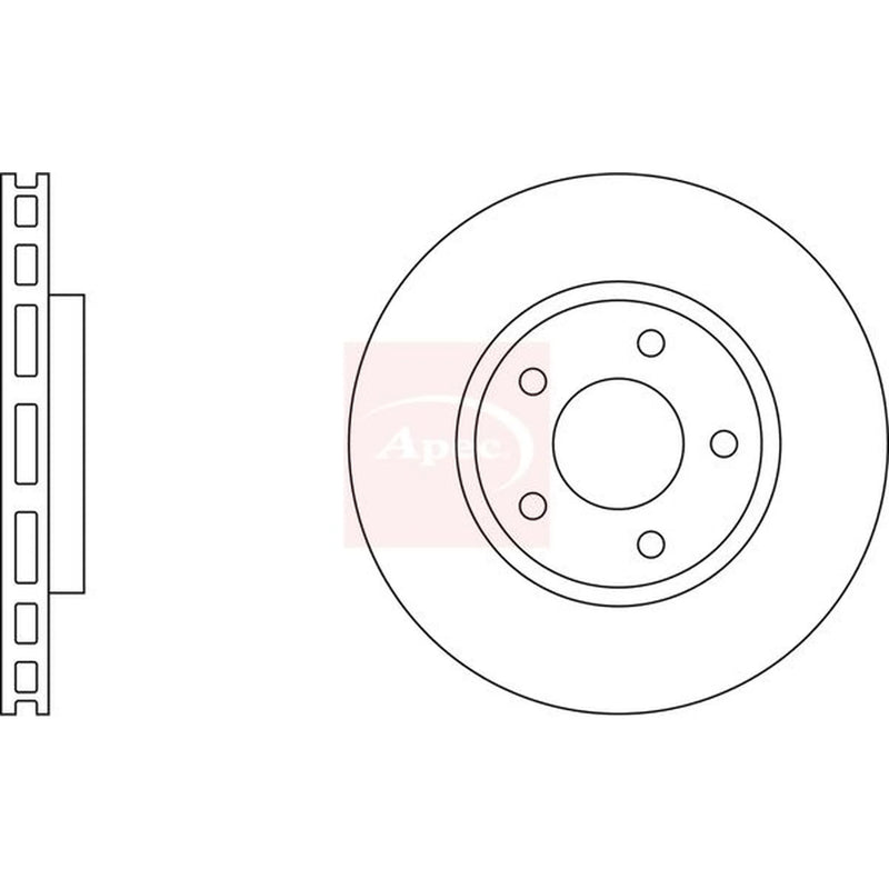 Apec 2 x Vented Front Brake Discs DSK972