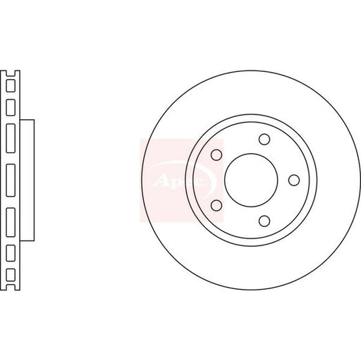 Apec 2 x Vented Front Brake Discs DSK972