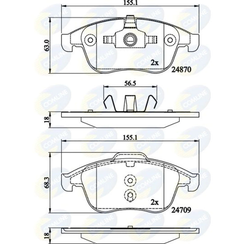 Comline 4 x Front Brake Pad Set CBP02162