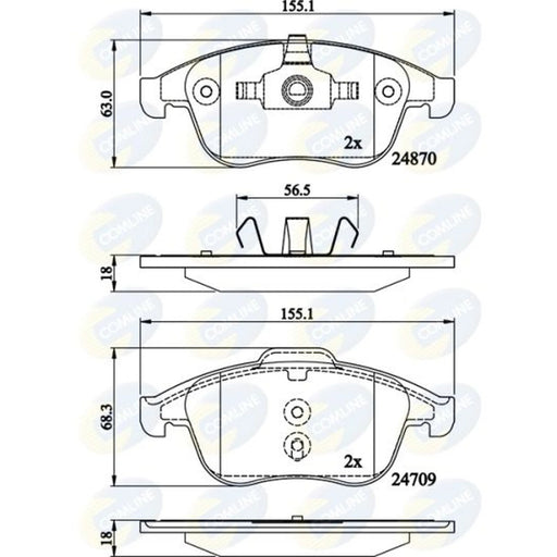 Comline 4 x Front Brake Pad Set CBP02162