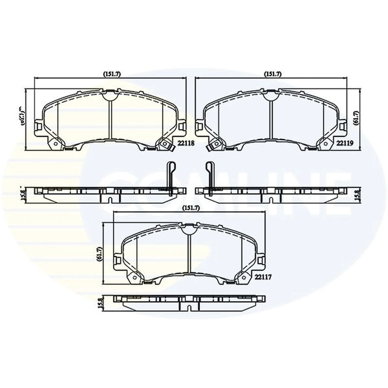 Comline 4 x Front Brake Pad Set CBP32337