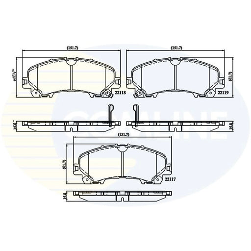 Comline 4 x Front Brake Pad Set CBP32337